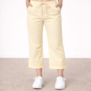 J Jill Pants Womens 12 Yellow Cotton Lycra Stretch Eyelet Detail Drawstring